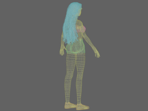 Pretty stylized woman V30540 3D Model