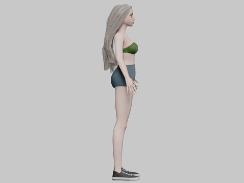 Pretty stylized woman V30540 3D Model