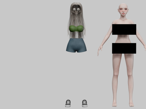 Pretty stylized woman V30540 3D Model
