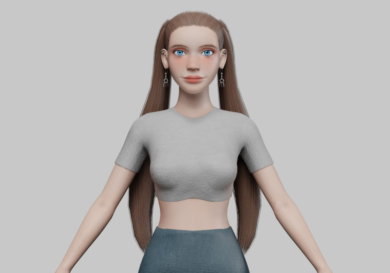 Pretty sweet woman V24617 Modelo 3D .c4d .max .obj .3ds .fbx .stl .blend 