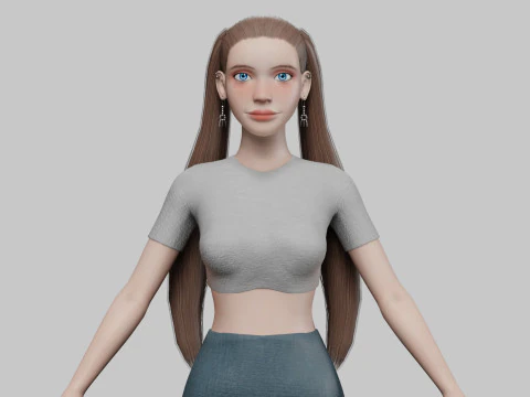 Ziemlich s&uuml;&szlig;e Frau V24617 3D Modell