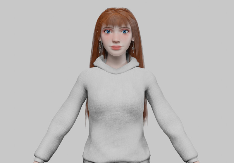 Pretty young woman V34576 3D मॉडल .c4d .max .obj .3ds .fbx .stl .blend 