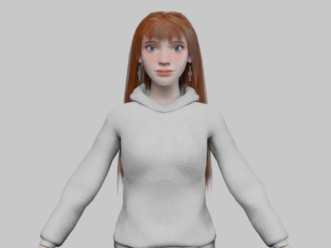 Mulher muito jovem V34576 Modelo 3D