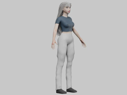 Standard cute woman V34968 3D Model