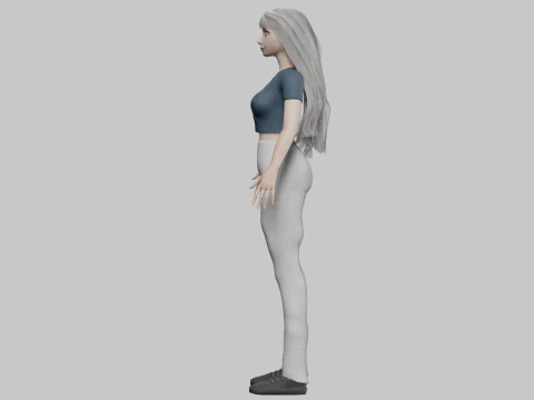 Standard cute woman V34968 3D Model