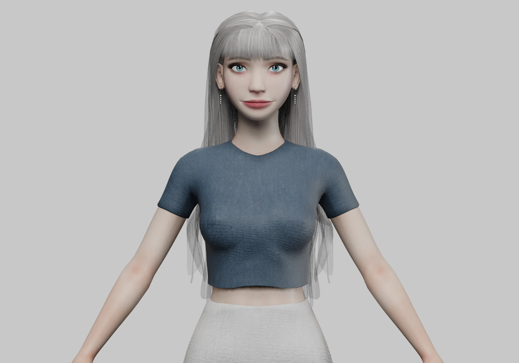 Standard cute woman V34968 3D Model .c4d .max .obj .3ds .fbx .stl .blend 