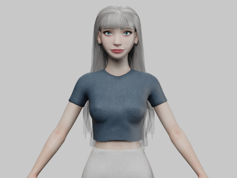 Standard cute woman V34968 3D Model