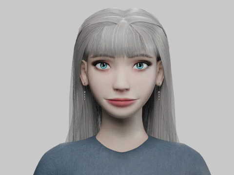 Standard cute woman V34968 3D Model