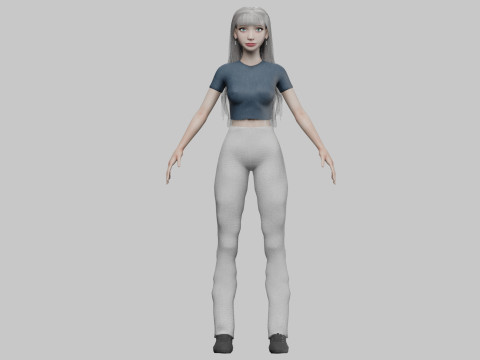 Standard cute woman V34968 Modello 3D