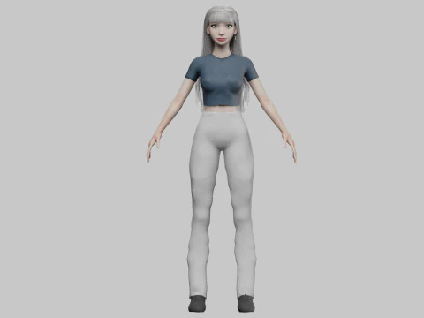 Standard cute woman V34968 3D Model