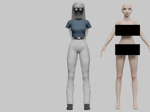 Standard cute woman V34968 3D Model