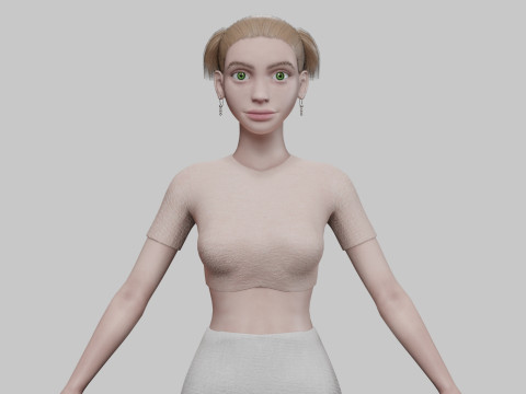 Standard sweet woman V22387 3D Model