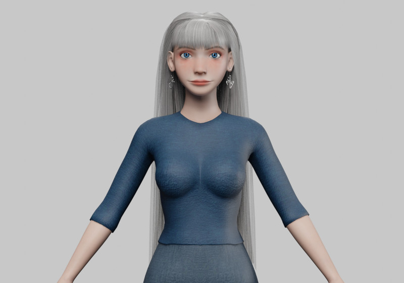 Stylized cute woman V29053 Modelo 3D .c4d .max .obj .3ds .fbx .stl .blend 