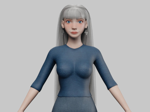 Stylized cute woman V29053 3D 모델