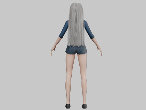 Stylized cute woman V29053 Modelo 3D