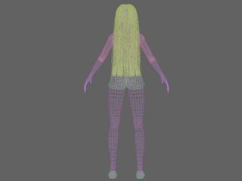 Stylized cute woman V29053 Modelo 3D