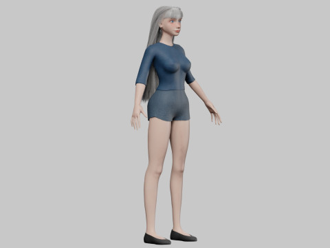 Stylized cute woman V29053 Modelo 3D