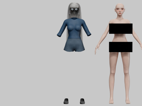 Stylized cute woman V29053 Modelo 3D