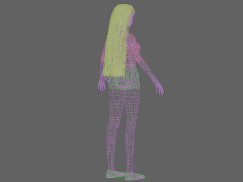 Stylized cute woman V29053 Modelo 3D