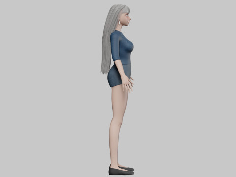 Stylized cute woman V29053 Modelo 3D