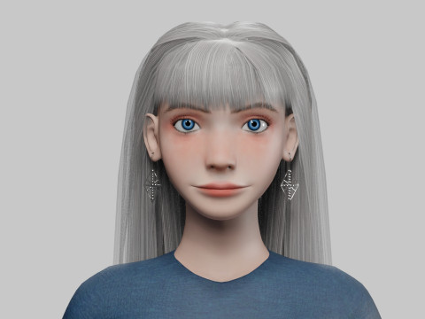 Stylized cute woman V29053 Modelo 3D