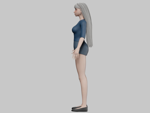 Stylized cute woman V29053 Modelo 3D