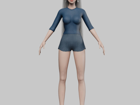 Stylized cute woman V29053 Modelo 3D