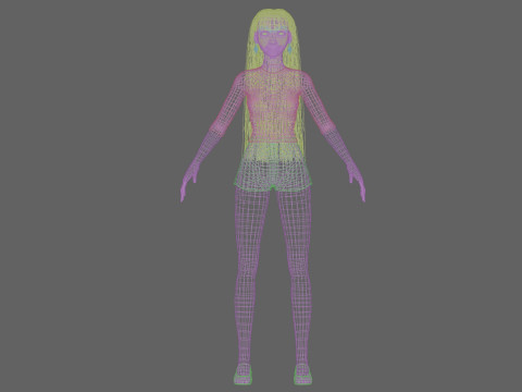 Stylized cute woman V29053 Modelo 3D
