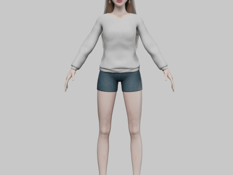 Stylized pretty woman V33522 Model 3D