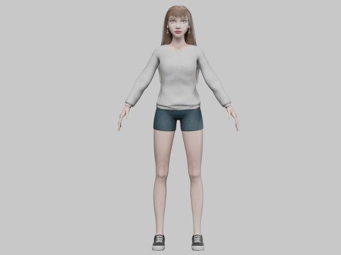 Stylized pretty woman V33522 Model 3D