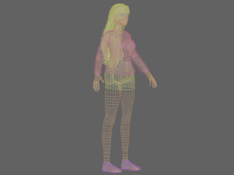 Stylized pretty woman V33522 Model 3D
