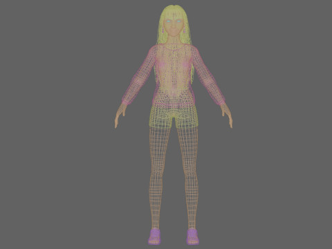 Stylized pretty woman V33522 Model 3D