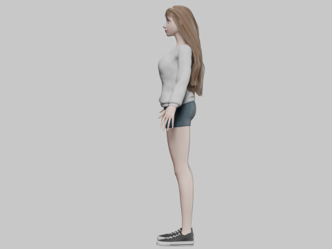 Stylized pretty woman V33522 Model 3D