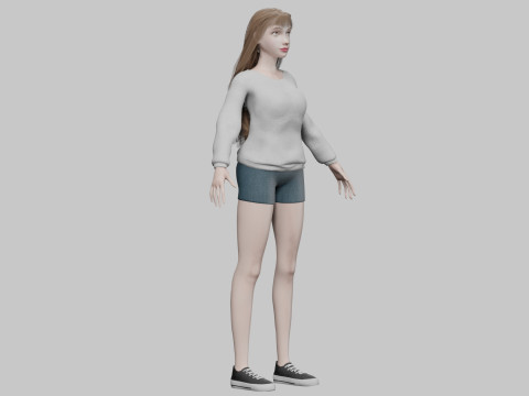 Stylized pretty woman V33522 Model 3D
