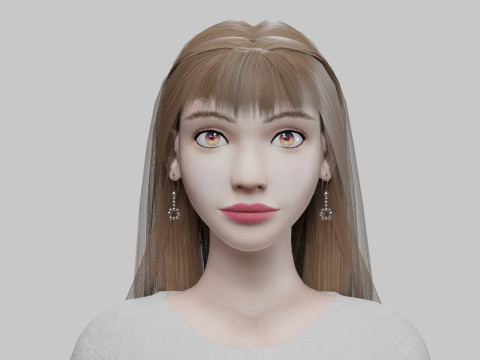 Stylized pretty woman V33522 Model 3D