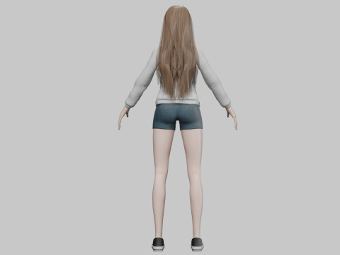 Stylized pretty woman V33522 Model 3D