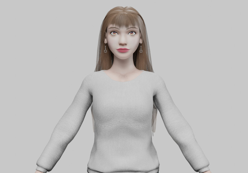Stylized pretty woman V33522 Model 3D .c4d .max .obj .3ds .fbx .stl .blend 