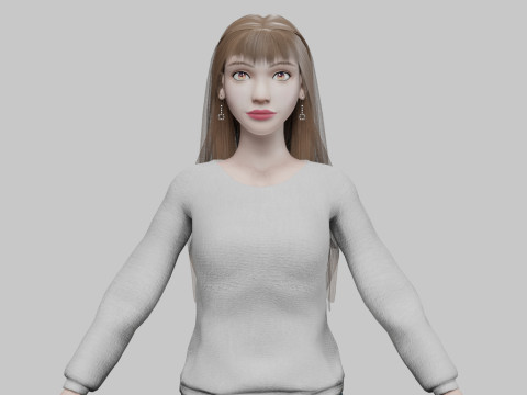 Stylized pretty woman V33522 3D Model