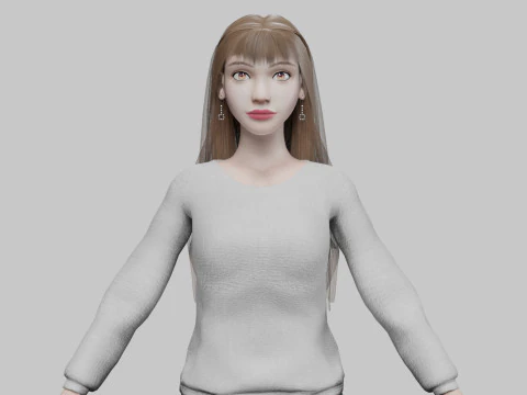 Gestileerde mooie vrouw V33522 3D Model