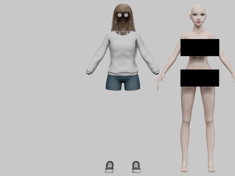 Stylized pretty woman V33522 Model 3D