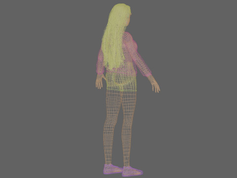 Stylized pretty woman V33522 Model 3D