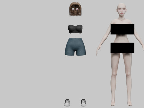 Sweet basic woman V29110 Modello 3D