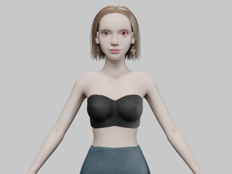 Sweet basic woman V29110 3D 모델