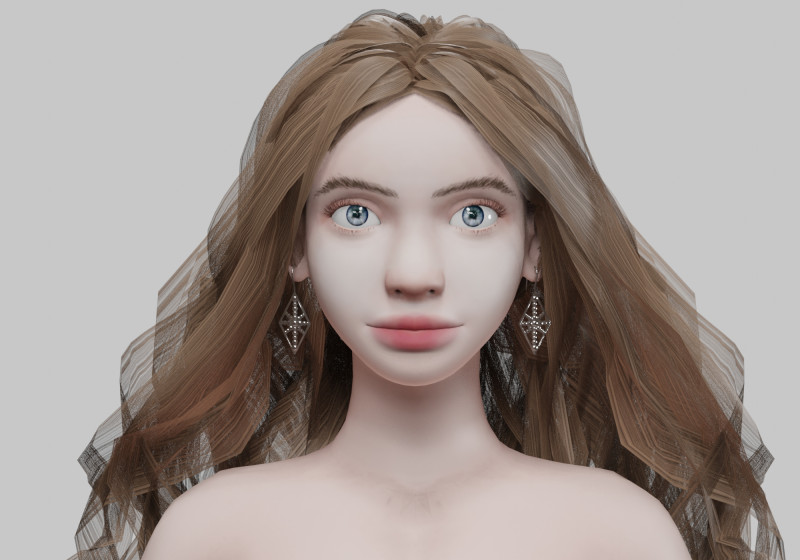 Sweet classic woman V37971 3D Модель .c4d .max .obj .3ds .fbx .stl .blend