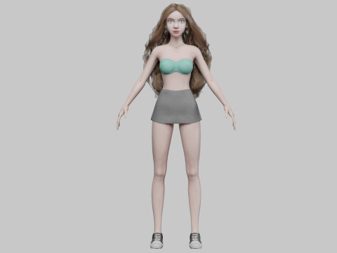 Sweet classic woman V37971 3D Модель