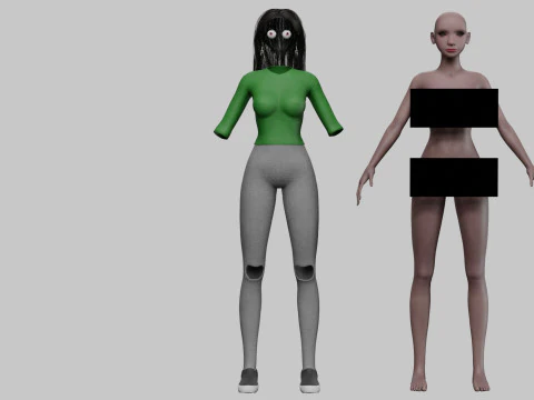 Sweet cool woman V33968 3D Model