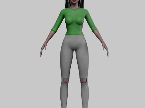 Sweet cool woman V33968 3D Model
