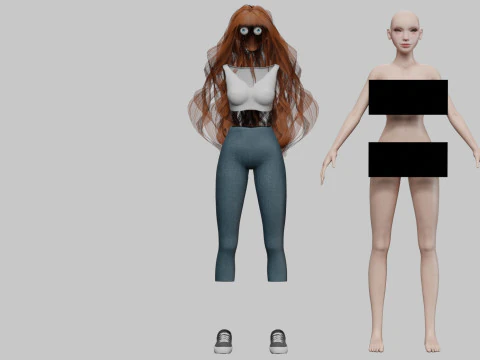 Sweet cute woman V36926 3D Model