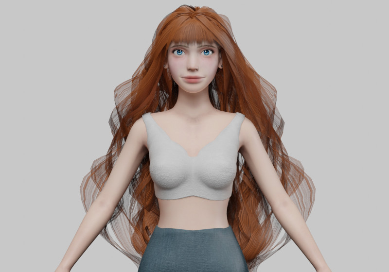 Sweet cute woman V36926 Modelo 3D .c4d .max .obj .3ds .fbx .stl .blend 