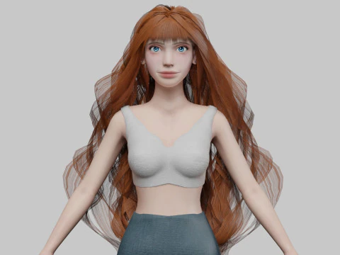 Lieve leuke vrouw V36926 3D Model